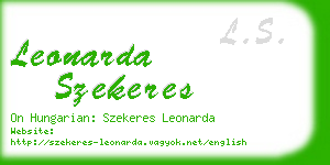 leonarda szekeres business card